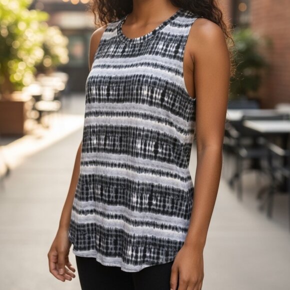 Architect Woman Tops - 534 WOMENS BLACK TIE DYE TANK TOP BY ARCHITECT WOMAN